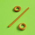 Bread straw and drying out of pastry on light green background. Symbolic concept Ã¢â¬â sale, seasonal discounts. Minimal style